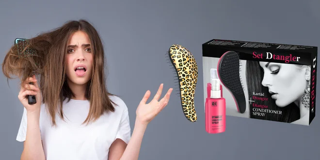 Darčekové sety: kondicionér v spreji a kefa Dtangler