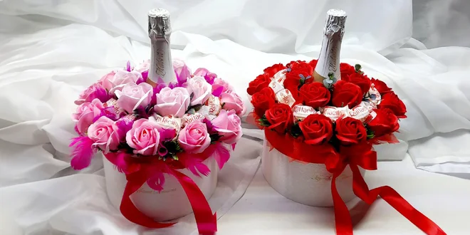 Voňavé darčekové balíčky s mydlovými ružami alebo darčekový De Lux tanier