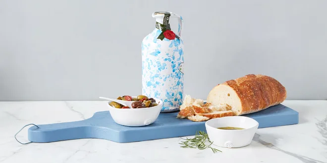 Taliansky olivový olej Galantino v dizajnových keramických fľašiach
