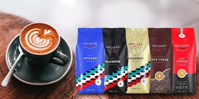 250 g alebo 1000 g balenia lahodnej zrnkovej kávy O´CCAFFÉ z Talianska