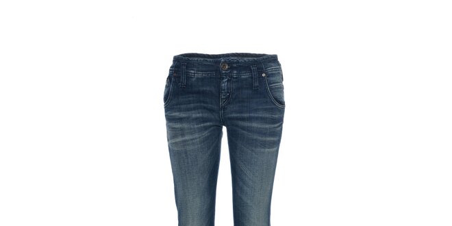 Dámské skinny džíny značky Gas v oprané modré barvě