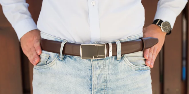 Pánske kožené opasky Bearil s automatickou prackou