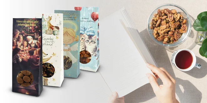 Vianočné balíčky: sypaný čaj, mletá káva aj oriešky