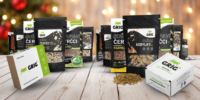 Vianočná nádielka: balíčky sušených červíkov a cvrčkov