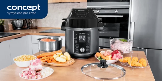 Teplovzdušné fritézy alebo multifunkčný tlakový hrniec Concept