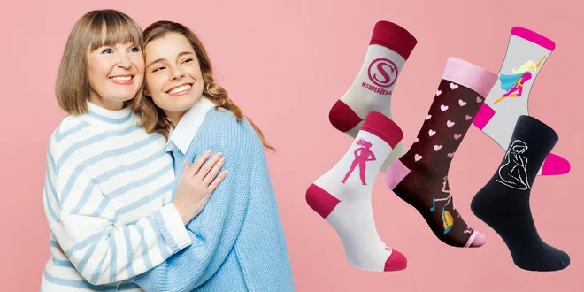 Dámske ponožky Folkies: Nežné motívy ku Dňu matiek