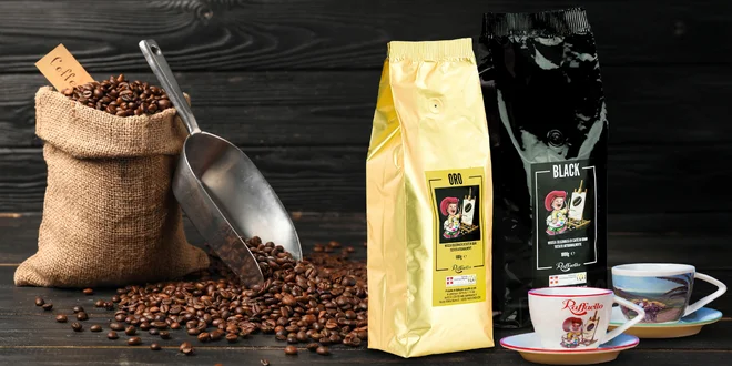 Talianska zrnková káva Raffaello, aj v sete so šálkou