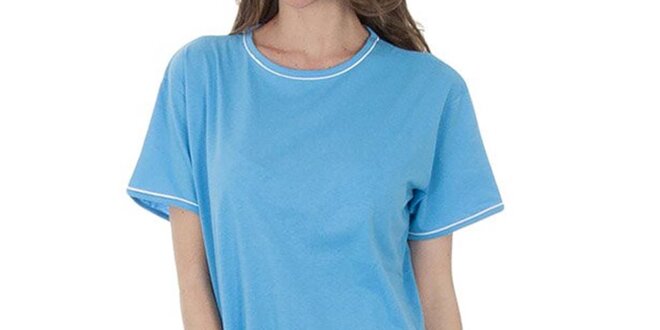 Dámské světle modré pyžamo Cocodream - kraťasy a tričko