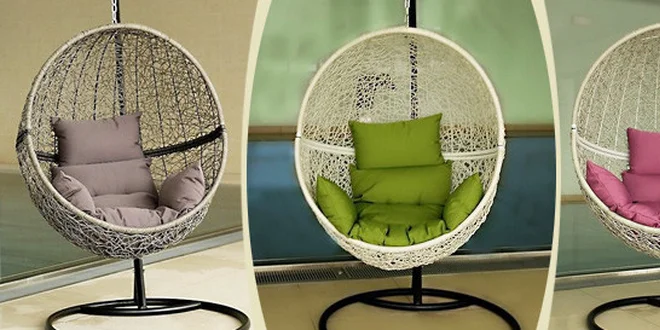 Houpací závěsné křeslo z ratanu