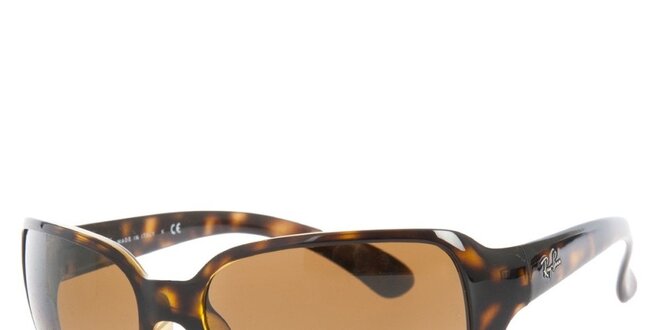 Dámské tmavé žíhané sluneční brýle s hnědými skly Ray-Ban