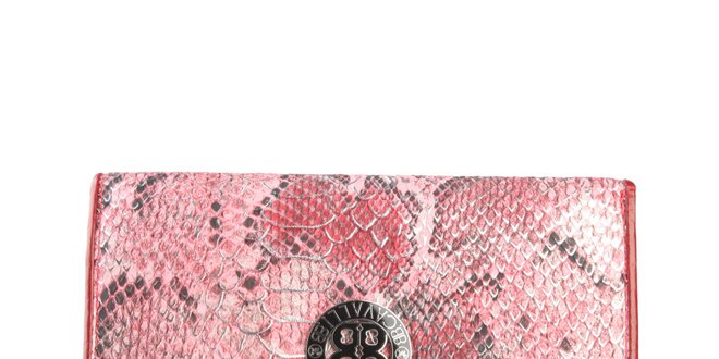 Dámská červená peněženka s motivem hadí kůže Cavalli B.