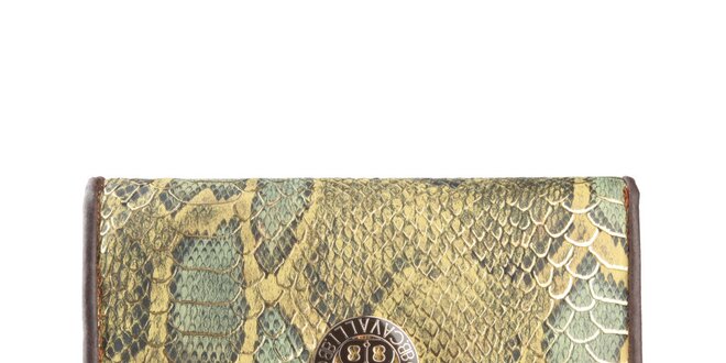 Dámská zelená peněženka s motivem hadí kůže Cavalli B.
