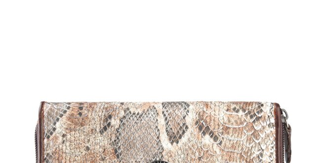 Dámská hnědobéžová peněženka s hadím vzorem Cavalli B.