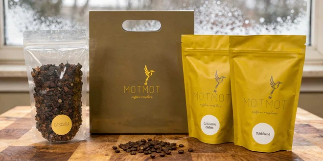 Dárkové balení kávy Motmot vč. cascary