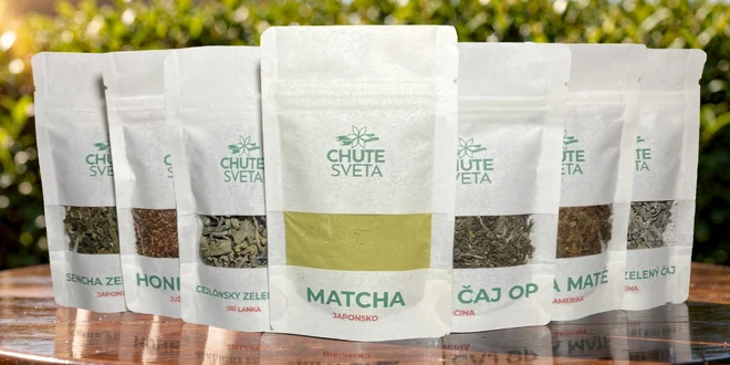 Krabička se 7 druhy sypaných čajů na cca 50 šálků