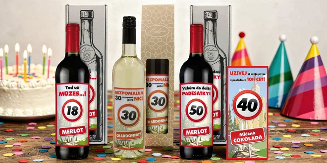 Narozeninové víno nebo čokoláda ke kulatinám
