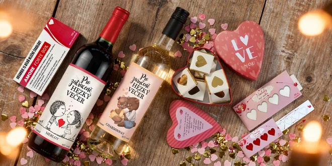 Dárky z lásky: čokolády a vína s originálními nápisy