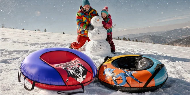 Nafukovací kluzáky pro zimní radovánky