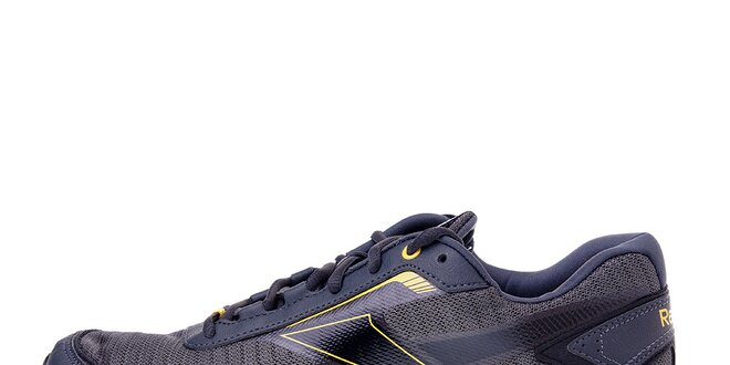 Pánské tmavě šedé běžecké boty Reebok se žlutými detaily