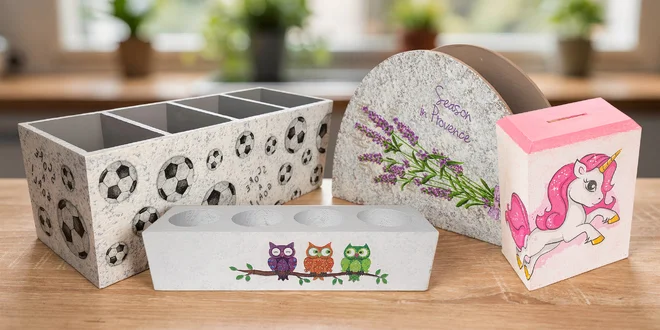 České ručně vyráběné svícny, organizéry i kasičky