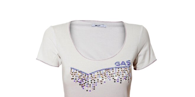 Dámské triko značky Gas s flitry ve fialové barvě