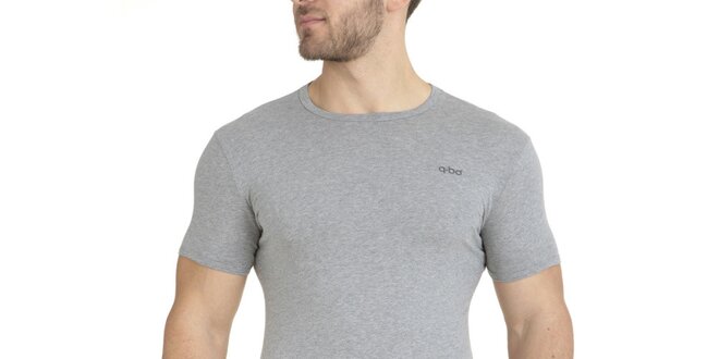 Pánské šedé tričko s véčkovým výstřihem QBO