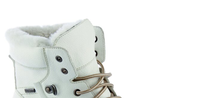 Dámské krémově bílé kotníkové boty s vlněnou podšívkou Keddo