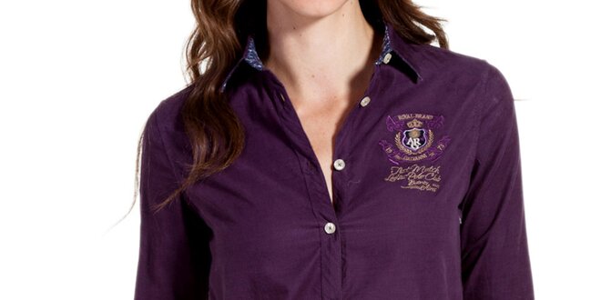 Dámská fialová košile s výšivkou Galvanni