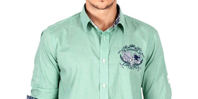 Pánská zeleně kostkovaná košile Galvanni