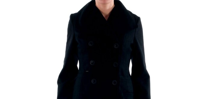 Dámský černý kabát s knoflíkovým zapínáním Amy Gee