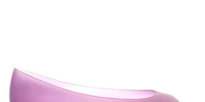 Dámské fialovo-fuchsiové baleríny Crocs s otevřenou špičkou