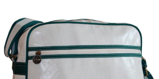 Bílo-zelená sportovní taška přes rameno Dunlop