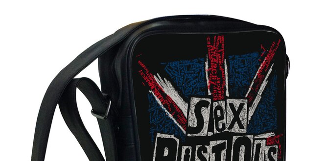 Černá taška přes rameno s motivem Sex Pistols Kothai
