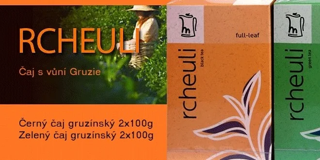 RCHEULI zelený a černý gruzínský čaj, 2 +2 balení, celkem 400g