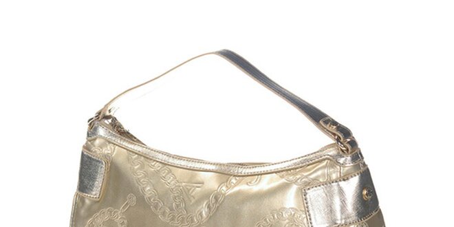 Dámská zlatá kabelka s reliéfním povrchem Versace Jeans