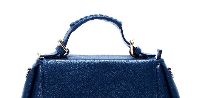 Dámská modrá kožená kabelka s odnímatelným popruhem Renata Corsi
