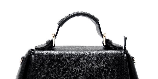 Dámská černá kožená kabelka s odnímatelným popruhem Renata Corsi