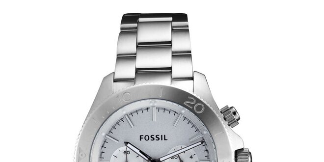Pánské hodinky s chronografem ve stříbrné barvě Fossil
