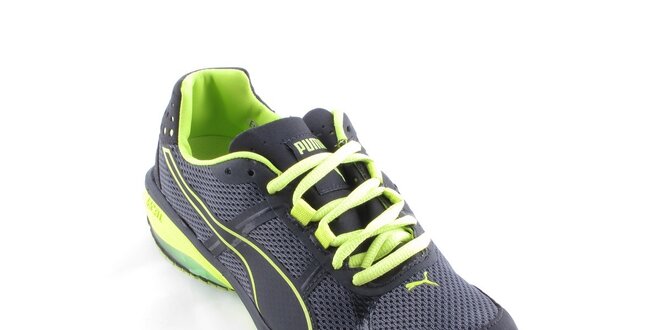 Dámské černé běžecké boty Puma se zelenými detaily