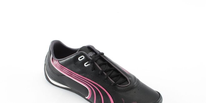 Dámské černé tenisky Puma s růžovými detaily