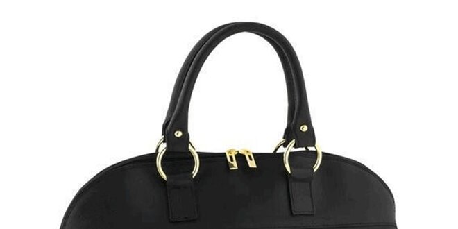 Dámská černá kožená kabelka s odnímatelným popruhem Classe Regina