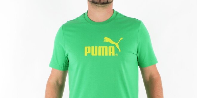 Pánské zelené tričko Puma se žlutým logem