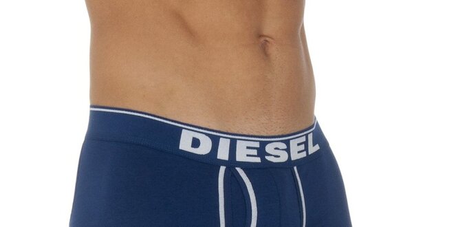 Pánské modré boxerky s bílým potiskem Diesel