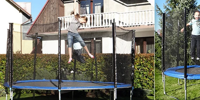 Trampolíny s rebríkom a sieťkou