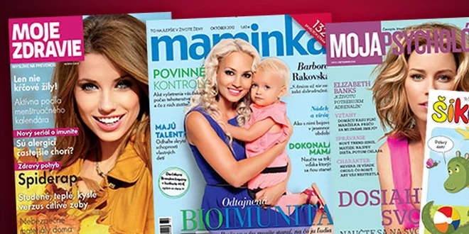 Ročné predplatné: Moja psychológia, Moje zdravie, Maminka alebo Šikovníček