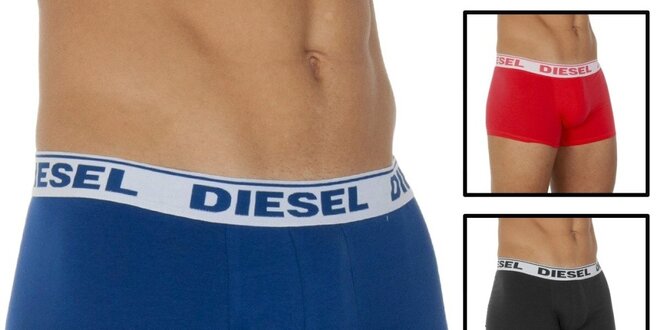 Pánská sada boxerek - modré, černé, červené - Diesel