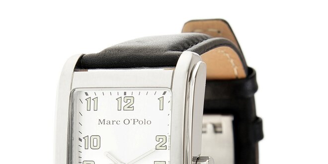 Pánské náramkové hodinky Marc O´Polo s černým koženým řemínkem