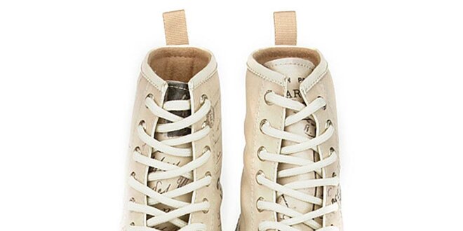 Dámské krémově bílé kotníkové boty s motivem Paříže Dogo