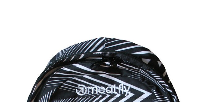 Pruhovaný batoh značky Meatfly o objemu 25 litrů