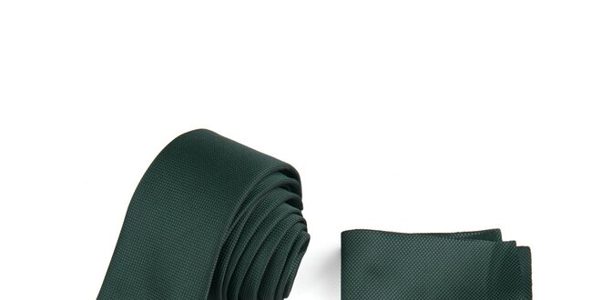 Pánská zelená sada - kravata a kapesníček Giorgio di Mare